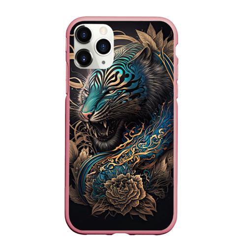 Чехол для iPhone 11 Pro Max матовый Тигр Irezumi, цвет баблгам