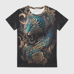 Женская футболка 3D Тигр Irezumi