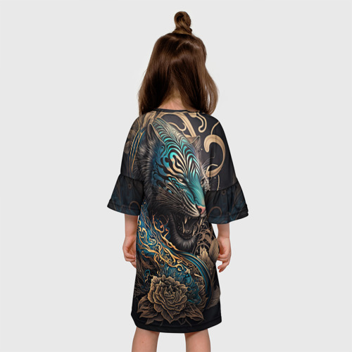 Детское платье 3D Тигр Irezumi, цвет 3D печать - фото 5