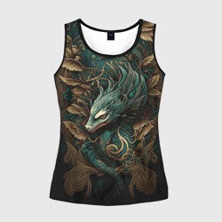 Женская майка 3D Изумрудный Дракон Irezumi