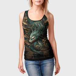 Женская майка 3D Изумрудный Дракон Irezumi - фото 2
