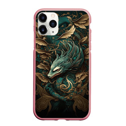 Чехол для iPhone 11 Pro Max матовый Изумрудный Дракон Irezumi