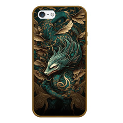 Чехол для iPhone 5/5S матовый Изумрудный Дракон Irezumi