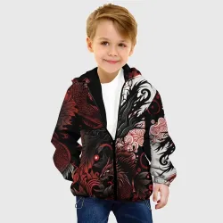 Детская куртка 3D Красный Irezumi узор - фото 2