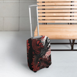 Чехол для чемодана 3D Красный Irezumi узор - фото 2