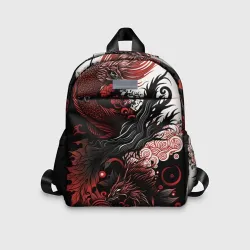 Детский рюкзак 3D Красный Irezumi узор