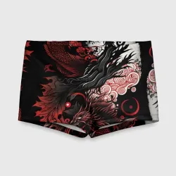 Детские купальные плавки 3D Красный Irezumi узор