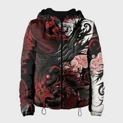 Женская куртка 3D Красный Irezumi узор