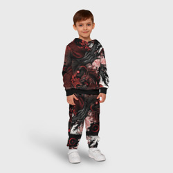 Детский костюм с толстовкой 3D Красный Irezumi узор - фото 2