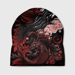Шапка 3D Красный Irezumi узор