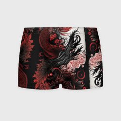 Мужские трусы 3D Красный Irezumi узор