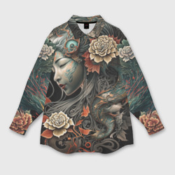 Японская девушка Irezumi – Рубашка оверсайз с принтом купить