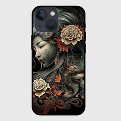 Чехол для iPhone 13 mini Японская девушка Irezumi