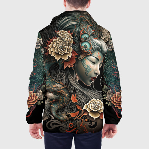 Мужская куртка 3D Японская девушка Irezumi, цвет 3D печать - фото 5