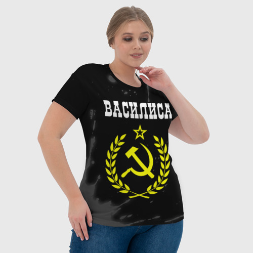 Женская футболка 3D Василиса и желтый символ СССР со звездой, цвет 3D печать - фото 6