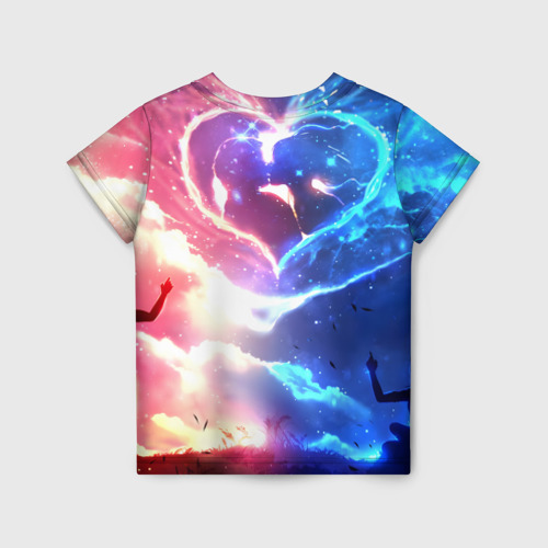 Детская футболка 3D Сердце и любовная пара, цвет 3D печать - фото 2