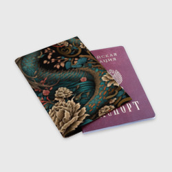 Обложка для паспорта матовая кожа Японский змей Irezumi - фото 2