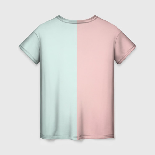Женская футболка 3D с принтом Наушники цвета морской волны, вид сзади #1