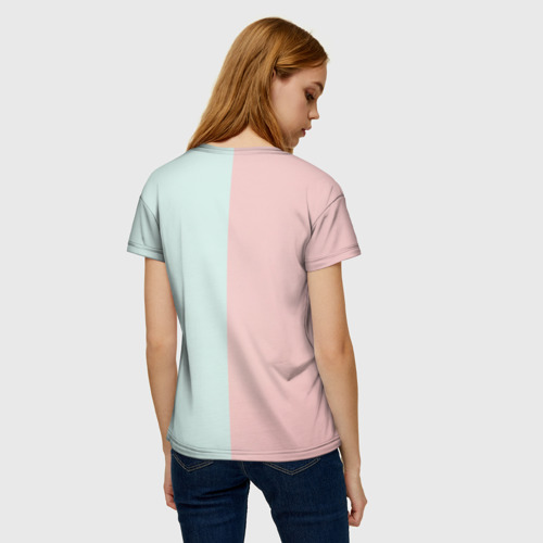 Женская футболка 3D с принтом Наушники цвета морской волны, вид сзади #2
