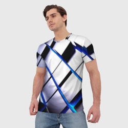 Мужская футболка 3D Неоновые плиты Киберпанк - фото 2