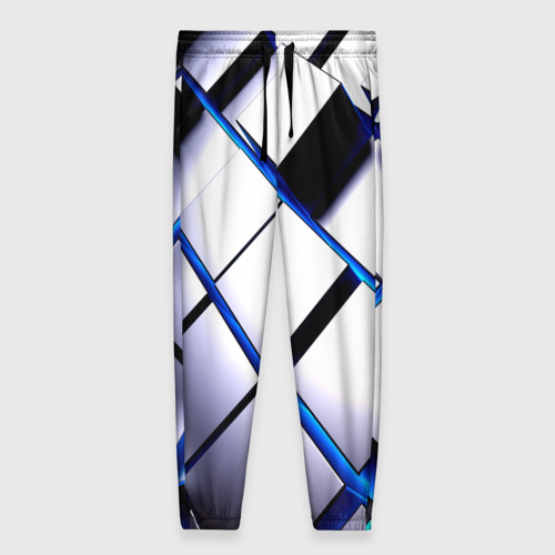 Женские брюки 3D с принтом Неоновые плиты киберпанк, вид спереди #2