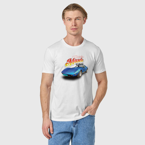 Мужская футболка хлопок Маслкар Chevrolet Corvette Stingray - фото 3