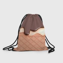 Рюкзак-мешок 3D Растаявший шоколад - вафельное мороженое
