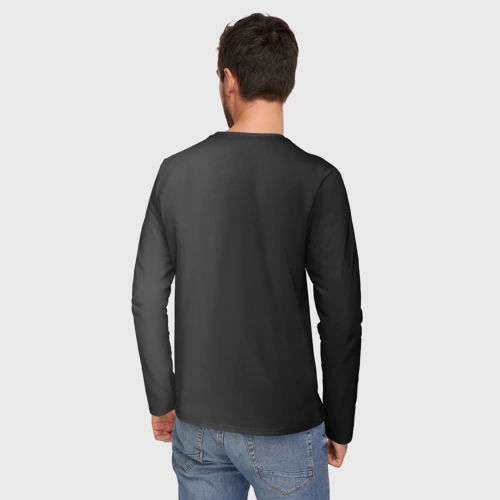 Мужской лонгслив 3D с принтом Россия герб, вид сзади #2