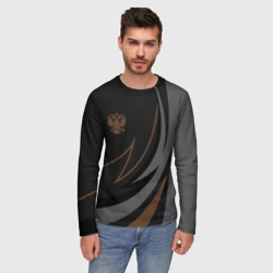 Мужской лонгслив 3D Россия герб - фото 2
