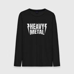 Мужской лонгслив хлопок Heavy metal надпись с молниями