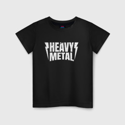 Детская футболка хлопок Heavy metal надпись с молниями