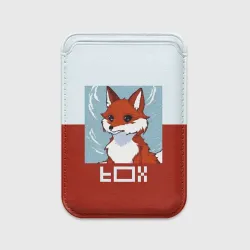 Картхолдер Magsafe магнитный Пиксельная лиса с надписью fox