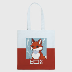 Шоппер 3D Пиксельная лиса с надписью fox