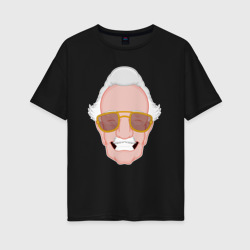 Женская футболка хлопок Oversize Stan Lee smile