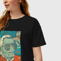 Женская футболка хлопок Oversize Stan Lee bang - фото 2