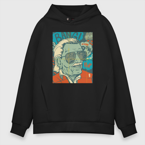 Мужское худи Oversize хлопок Stan Lee bang, цвет черный