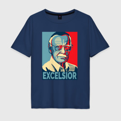 Stan Lee excelsior – Мужская футболка хлопок Oversize с принтом купить со скидкой в -16%