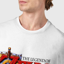 Футболка с принтом The Legend of Zelda game для мужчины, вид на модели спереди №4. Цвет основы: белый