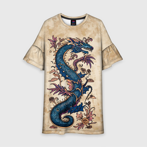 Детское платье 3D Irezumi японский дракон-змей, цвет 3D печать