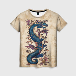 Женская футболка 3D Irezumi японский дракон-змей