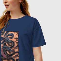 Женская футболка хлопок Oversize Irezumi - японские драконы змеи - фото 2