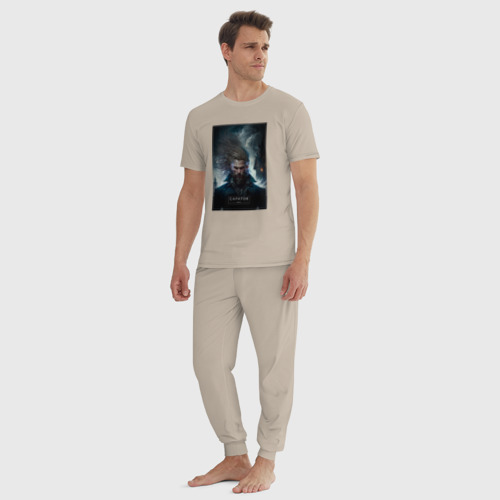 Мужская пижама хлопок Саратов - персонаж, цвет миндальный - фото 5