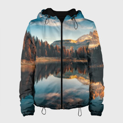Женская куртка 3D Осенный лес и озеро