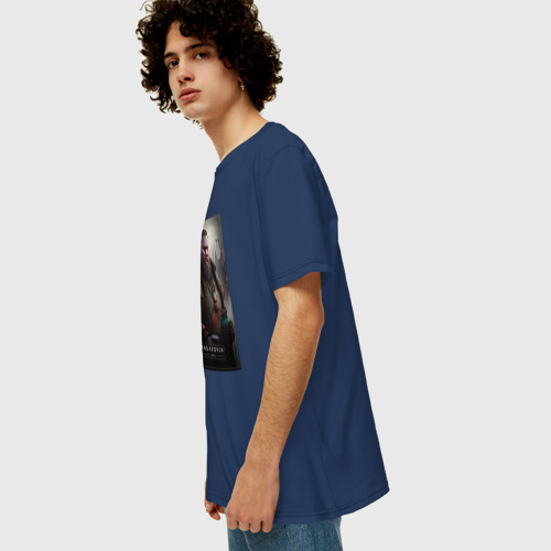 Мужская футболка хлопок Oversize с принтом Хабаровск - персонаж, вид сбоку #3