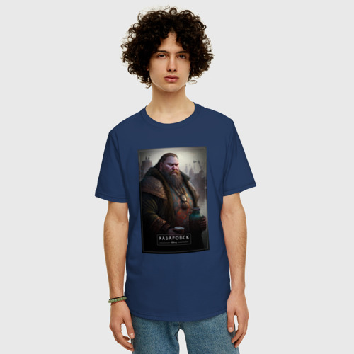 Мужская футболка хлопок Oversize с принтом Хабаровск - персонаж, фото на моделе #1