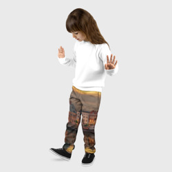 Детские брюки 3D Мирный город на воде и тучи - фото 2