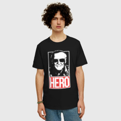 Мужская футболка хлопок Oversize Стэн Ли герой - фото 2