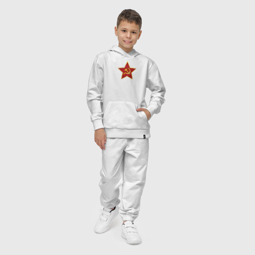 Детский костюм с толстовкой хлопок с принтом СССР звезда, фото на моделе #1