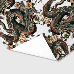 Бумага для упаковки 3D Тату японский дракон - фото 2
