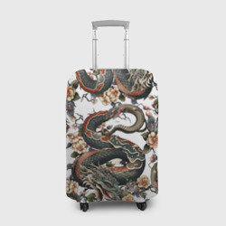 Чехол для чемодана 3D Тату японский дракон